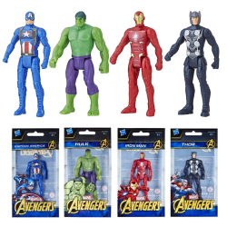 4-Pack Marvel Avengers Mini Figurer 10cm Hulk Iron Man Thor Capt multifärg
