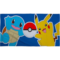 Pokemon Land Pikachu & Squirtle håndklæde badehåndklæde 140x70cm Multicolor
