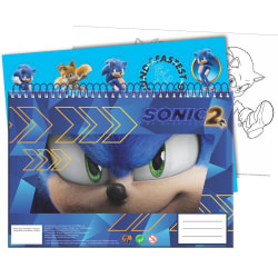 Sonic The Hedgehog Ritblock A4 Målarbok Med Klistermärken multifärg