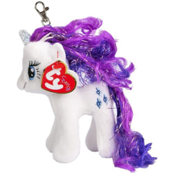 TY My Little Pony Clip Rarity Unicorn Nyckelring Gosedjur Mjukis Vit one size