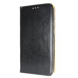 Äkta Läder Book Slim iPhone 12 Pro Max Plånboksfodral Svart Svart