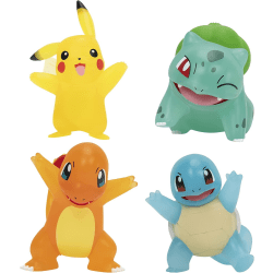 4-Pack Pokémon SELECT Translucent Figurer 7,5cm Pikachu, Charman multifärg