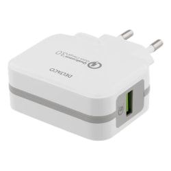 DELTACO lader 5V USB Qualcomm Quick Charge 3.0 19.5W hvit White