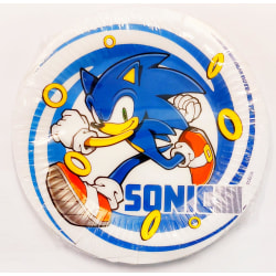 8 pakkauksen Sonic The Hedgehog -paperilautaset 18 cm Multicolor one size