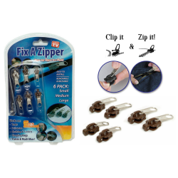 Fix a Zipper, Blixtlås, Laga, Sömnad, Zipper, 6-Pack Svart Svart