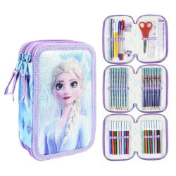 Disney Frozen Elsa Sequins Penaaleita Triple School Set 3D Penci Multicolor
