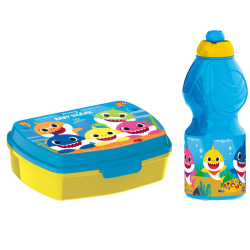 2-Pack Baby Shark Family Madkasse & Pop-up Vandflaske Multicolor