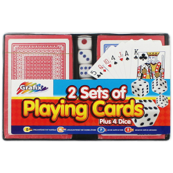 Standard Kortlek 2-Pack + 4 Tärningar Poker Kort Spel multifärg