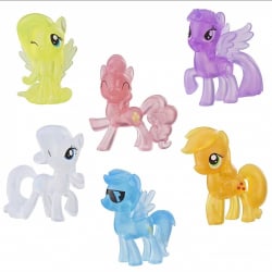 6-Pack My Little Pony MLP Mini Mane Figures Figurer 4cm multifärg