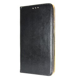Äkta Läder Book Slim Samsung Galaxy M20 Plånboksfodral Svart Svart
