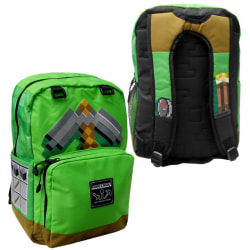 Minecraft Pickaxe Adventure Backpack Skoletaske 44x31x14cm Green one size