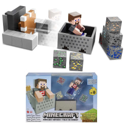 Minecraft Minecart Mayhem -leikkisarja Steve-figuurilla ja lisävarusteella Multicolor