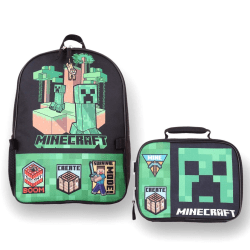2-Pack Minecraft Create Mine Skoletaske med Madpakke 41cm Multicolor one size