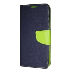 LG G7 ThinQ / G7+ Plånboksfodral Fancy Case + Handrem Navy-Lime Mörkblå