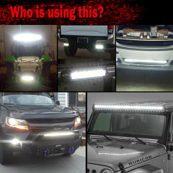 8 tum 480W LED arbetsljusstång Flood Spot Beam Offroad 4WD SUV D White 1pc