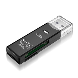 USB 3.0 minnesläsare Micro TF SD-kortläsare Höghastighetsskrivare Black one size