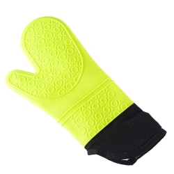 2st Silikon Plus Bomullshandskar Bakning Mikrovågsugn Handskar Gröna