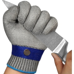 Skärbeständig handske nivå 9 Skärhandske i rostfritt stål Mesh L