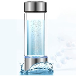 Vätevattenflaska, bärbar väterikt vattenglas Uppladdningsbar jonvattengenerator Väterik vattenkoppsgenerator för hemresor Silver(80