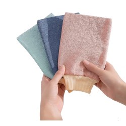 3-pack Deep Body Scrub Exfoliating Handske, badhandskar för dusch-död hudborttagningsmedel för frisk hud, keratosis Pilaris-behandling och förbättrad hudtextu