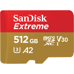 SanDisk Extreme microSDXC Class 10 UHS-I U3 V30 A2 160/90MB/s 5