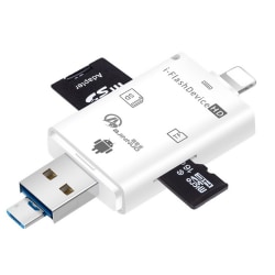 4in1 Muistikortinlukija USB/Lightning/MicroUSB