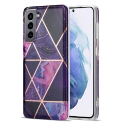 Samsung Galaxy S21 - Marmor TPU Skal - Lila Purple Lila