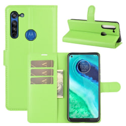 Motorola Moto G8 - Litchi Plånboksfodral - Grön Green Grön