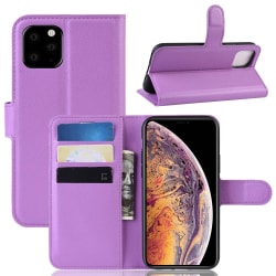 iPhone 11 Pro Max - Litchi Plånboksfodral - Lila Purple Lila