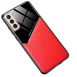 Samsung Galaxy S21 Plus - Hybrid Skal Med Inbyggd Magnetplatta - Red Röd