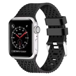 Silikon Armband Apple Watch 41/40/38 mm - Svart Black Svart