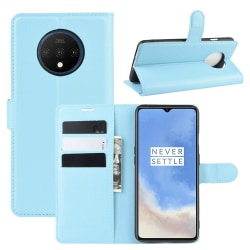 OnePlus 7T - Litchi Plånboksfodral - Ljus Blå LightBlue Ljus Blå