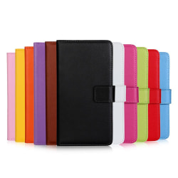 Sony Xperia 10 Plus - Plånboksfodral I Äkta Läder - Välj Färg! Black Svart