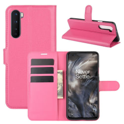 OnePlus Nord - Litchi Fodral - Rosa Pink Rosa