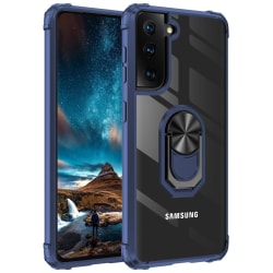 Samsung Galaxy S21 - Shockproof Ring Skal - Blå Blue Blå