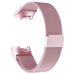 Milanese Loop Metall Armband Fitbit Charge 4/3 Ljus Rosa