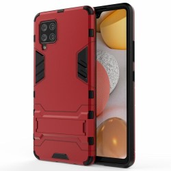Samsung Galaxy A42 5G - Hybrid Skal Med Kickstand - Röd Red Röd