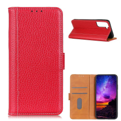 Samsung Galaxy S21 - Litchi Plånboksfodral - Röd Red Röd