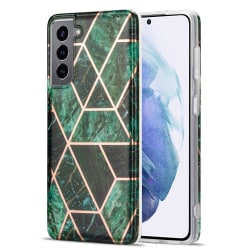 Samsung Galaxy S21 Plus - Geometriskt Marmor Skal - Grön Green Grön