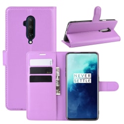 OnePlus 7T Pro - Litchi Plånboksfodral - Lila Purple Lila