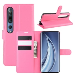 Xiaomi Mi 10 / 10 Pro - Litchi Plånboksfodral - Rosa Pink Rosa