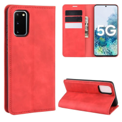 Samsung Galaxy S20 FE - Silkeslent Läderfodral - Röd Red Röd