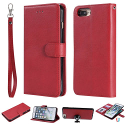 iPhone 6/6S/7/8 Plus - 2in1 Magnet Skal / Plånboksfodral - Röd Red Röd