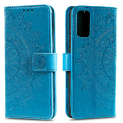 Samsung Galaxy S20 - Mandala Plånboksfodral - Blå Blue Blå