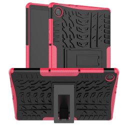 Lenovo Tab M10 HD (2nd Gen) - Rugged Kickstand Armor Skal - Rosa Pink Rosa