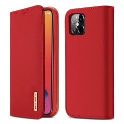iPhone 12 Pro Max - DUX DUCIS Wish Äkta Läder Fodral - Röd Red Röd