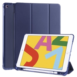 iPad 10.2 2019/2020/2021 Fodral Tri-Fold Med Pennhållare Mörk Bl Mörkblå
