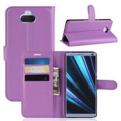 Sony Xperia 10 Plus - Litchi Plånboksfodral - Lila Purple Lila