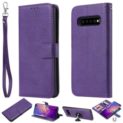 Samsung Galaxy S10 Plus - Plånboksfodral/Magnet Skal - Lila Purple Lila