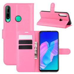Huawei P40 Lite E - Litchi Plånboksfodral - Rosa Pink Rosa
